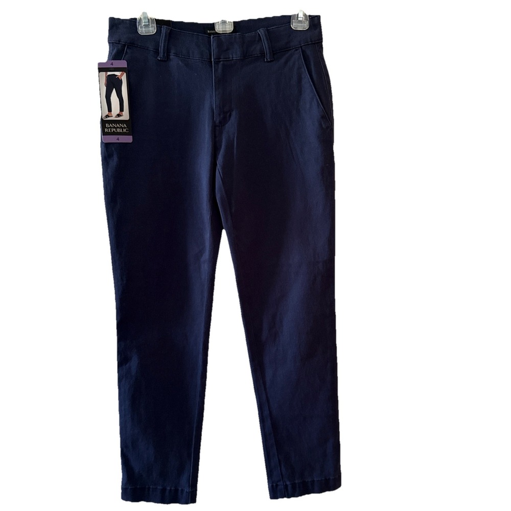 Banana Republic Cropped Chino Pants‎ Women's size 4 Navy Blue
